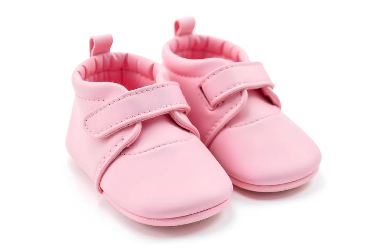 Comfortable Pink Baby Gym Shoes for Newborn Girls on White Background